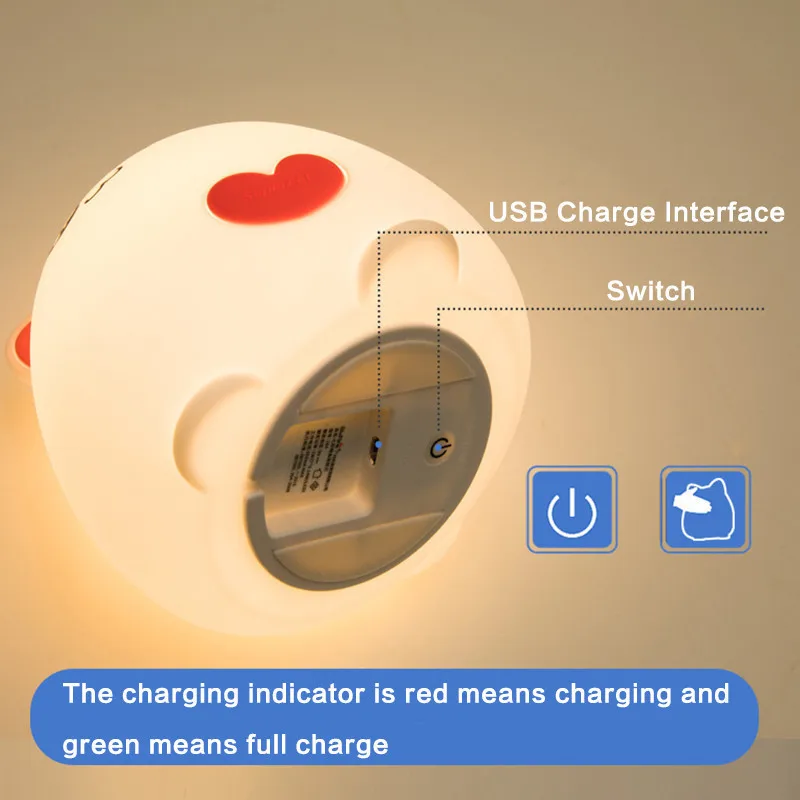 Силиконовый светодиодный ночник с котом сенсорный датчик USB зарядка светильники