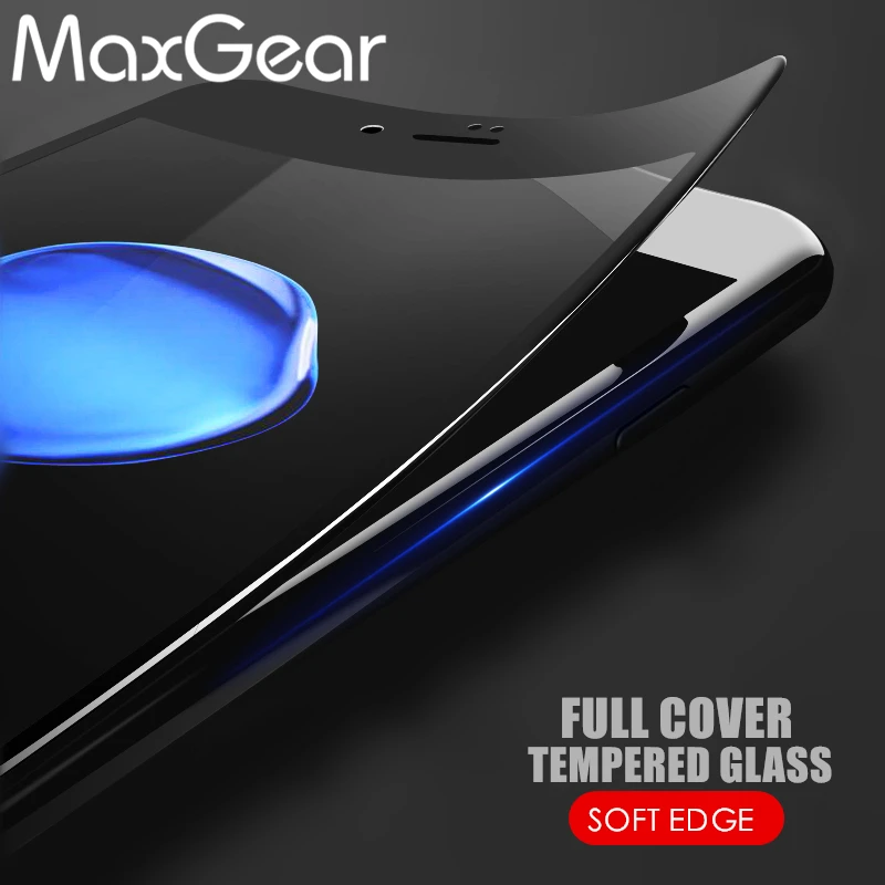 Закаленное стекло MaxGear с полным покрытием для iPhone 6 6s 8 Plus защита экрана из