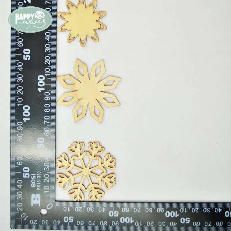 

Happymems Wooden Flowers 24pcs/lot Natural Wood Cut Hollow Out 5 Styles Mixed Wood Shape Home Decorations Christmas Gift Wall