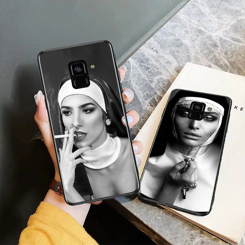 Силиконовый чехол Sister nun для Samsung A2 Core A3 A5 A6 Plus A7 A8 A9 A10 A30 A50 A60 A70 A10S A30S A50S A70s |
