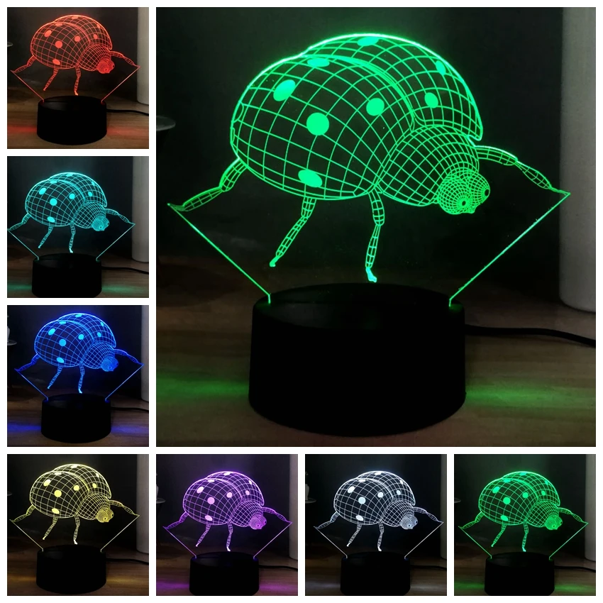 Новый 3D эффект насекомое интересные муравьи LED домашняя спальня DEC атмосфера