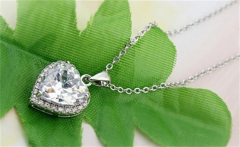 YHAMNI сердца и Стрелки CZ Diamant кулон сердце Цепочки и ожерелья 925 модное серебряное ожерелье для Для женщин, хорошее ювелирное изделие, YN011