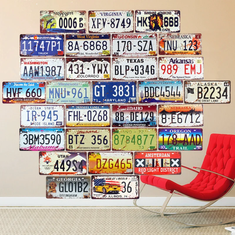 

Arizona Car License Number Metal Plate Vintage Tin Sign Bar Pub Garage Home Decor Wall Stickers Iron Retro Plaque 30x15cm A669