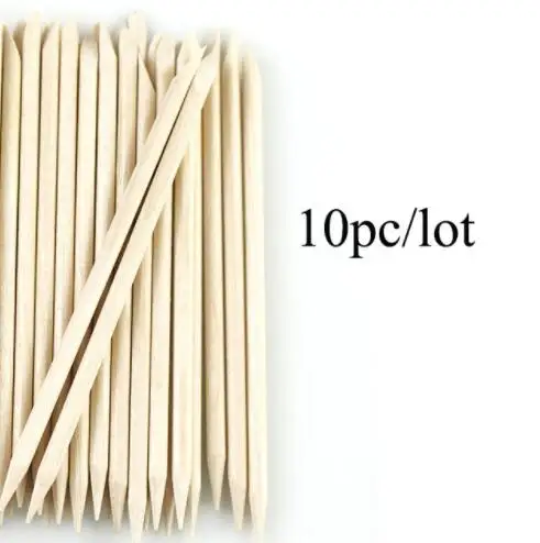 10Pcs 100/50/10 шт. деревянная палочка для кутикулы оранжевый деревянные палочки набор для ногтей кутикулы средство для удаления кутикулы удаления пыли Маникюр нейл-арта - Цвет: 10Pcs