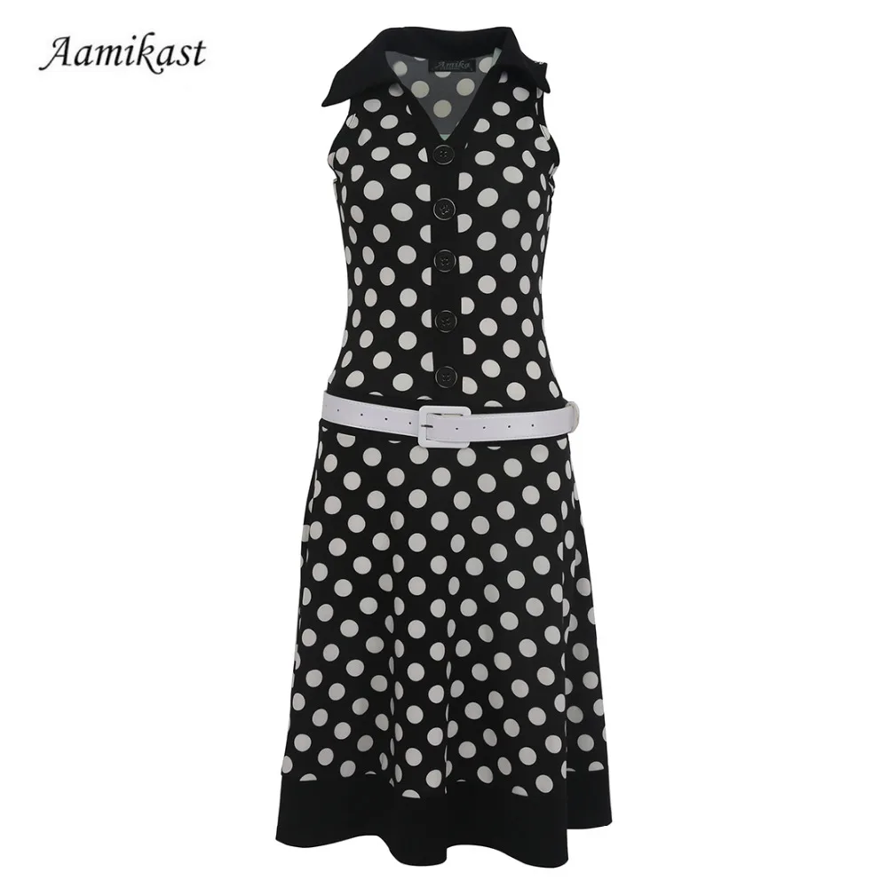 Женское платье в горошек без ремня повседневное уличное рукавов | Женская одежда