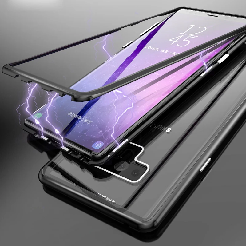Высококачественный Магнитный чехол для Samsung Galaxy Note 9 рамка из алюминиевого сплава