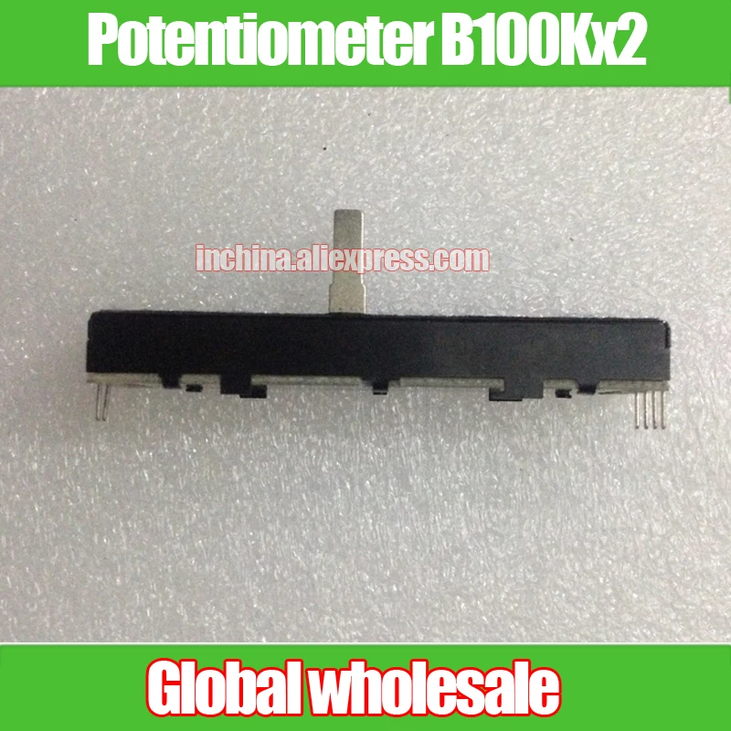 1 шт. 72 мм миксер фейдер двойной потенциометр B100Kx2 для behringer/двухканальный длина