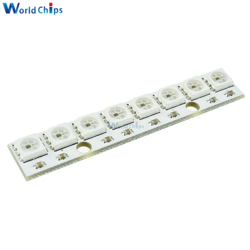 WS2812 WS 2811 5050 RGB модуль панели светодиодной лампы 5 в 8 битная Радужная светодиодная