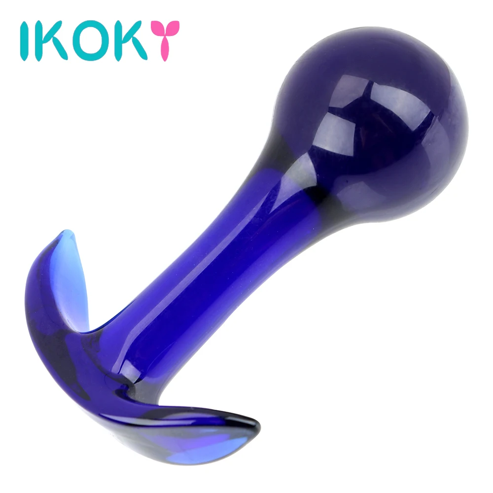 IKOKY Pyrex Crystal Blue Glass секс товары для стимуляции ягодиц массажер простаты интимные
