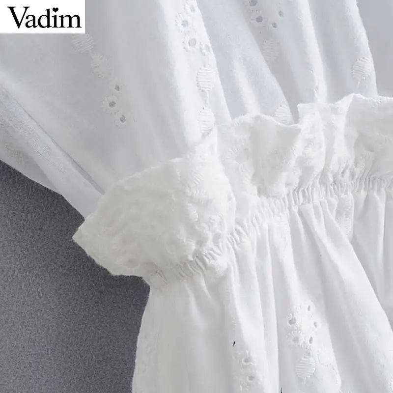 Женское элегантное платье vadim открытая блуза на бретелях с вышивкой милые