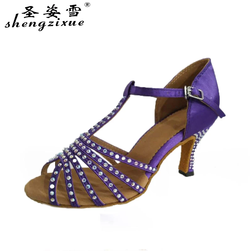 WUXIJIAO фантазия фиолетовый и розовый латинские танцевальные туфли