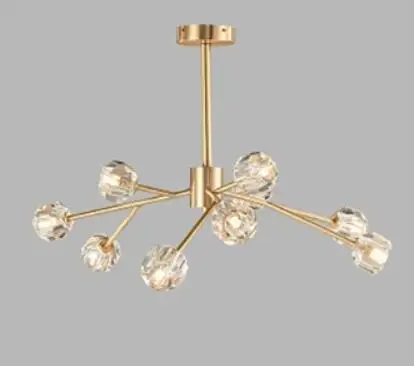 9 headed light Европейский Золотой медный цвет ветка дерева светодиодный светильник G4 стеклянный Хрустальный светодиодный светильник современный подвесной светильник - Цвет абажура: 9 headed light