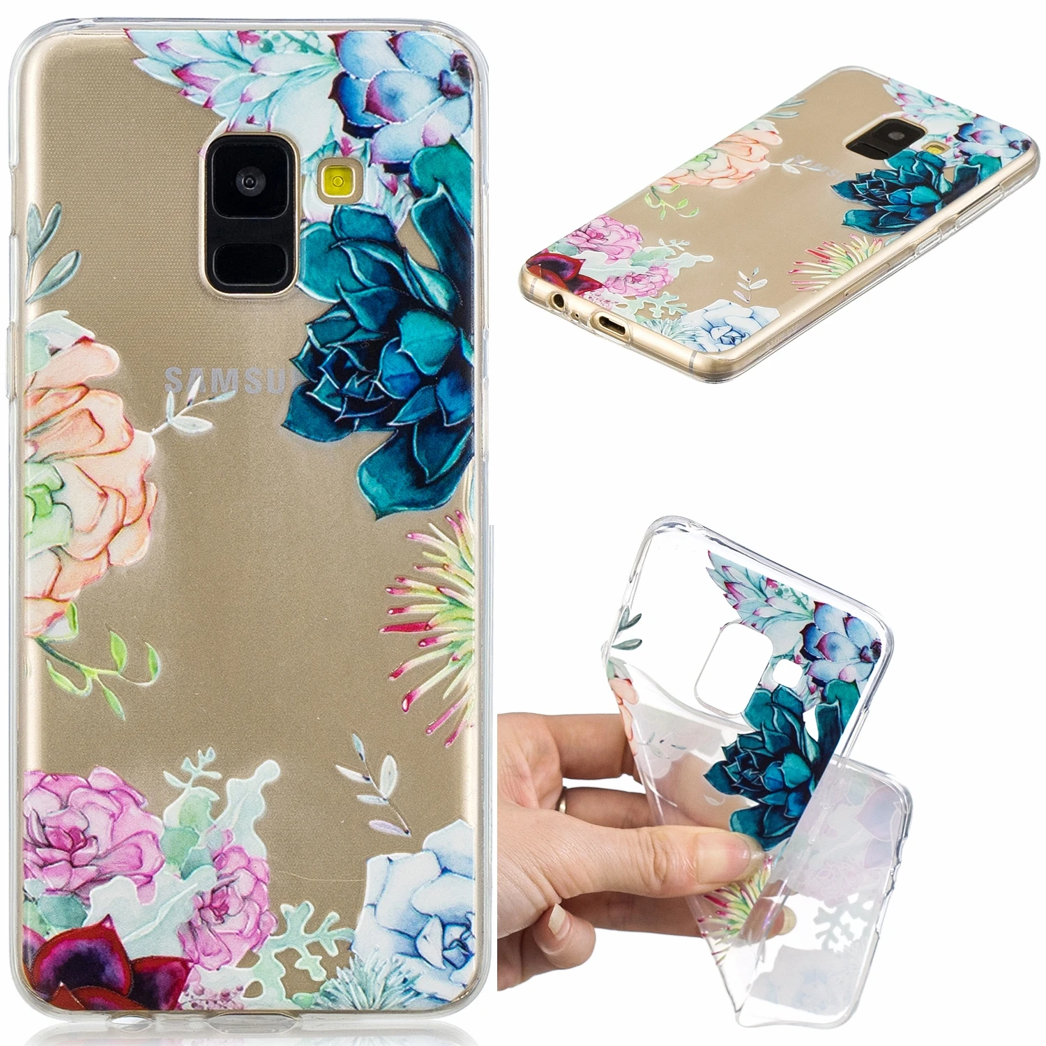 Силиконовые телефон чехлы для Samsung A6 плюс A9 A8 2018 покрывает Note9 мягкий чехол с