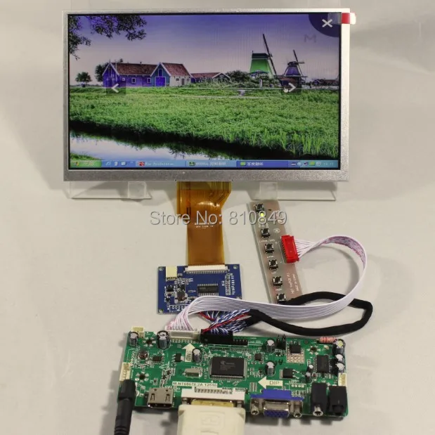 

HD MI + DVI + VGA + аудио ЖК-дисплей плата контроллера + Tcon доска + 9 дюймов AT090TN12 800*480 ЖК-дисплей