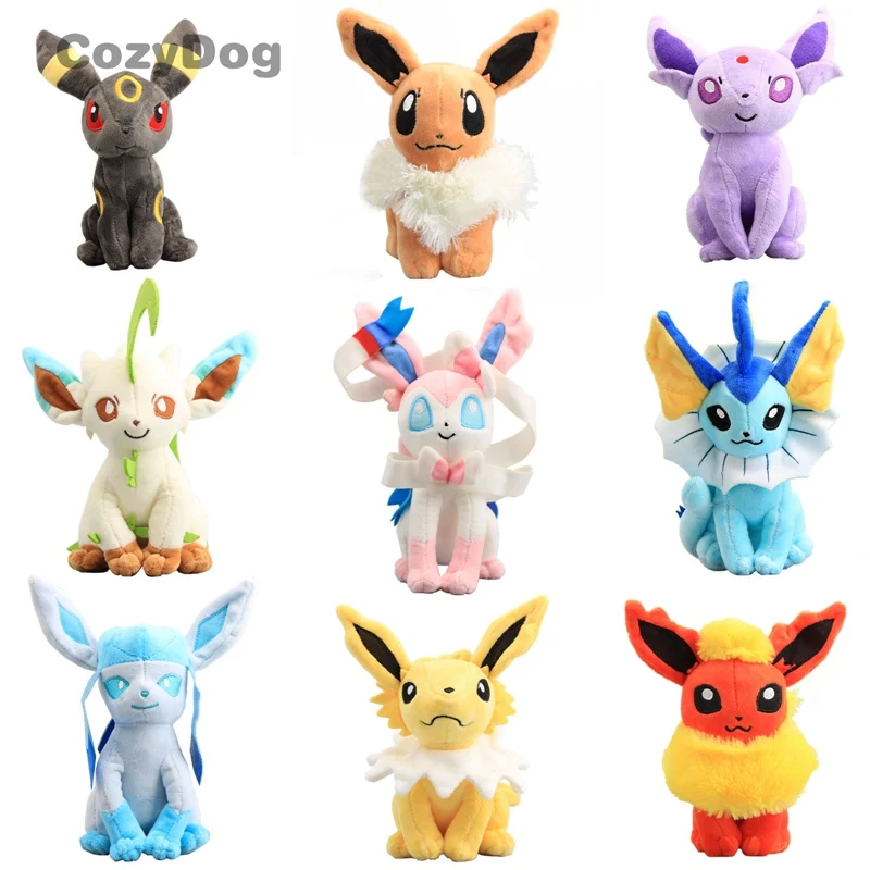Эволюция Eevee сидя Eevee Sylveon Umbreon Espeon Leafeon Vaporeon Glaceon плюшевые игрушки куклы мягкие животные куклы Детский подарок