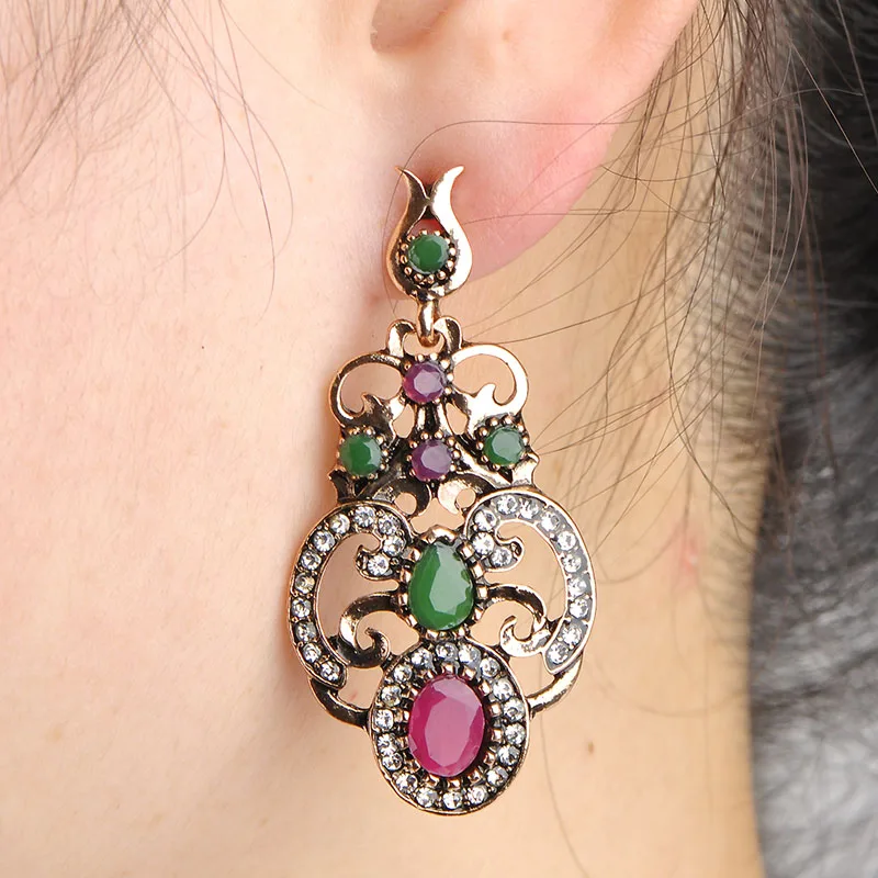 Винтажные акриловые серьги капли бижутерия в виде цветка Турецкая Мода Женские