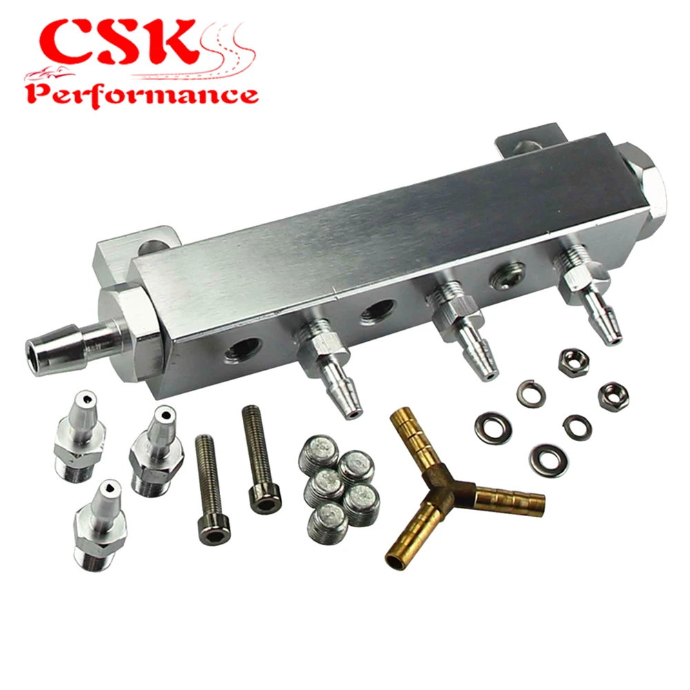 JDM Алюминиевый турбо расточгата BOOST ВАКУУМНЫЙ впускной коллектор 6 портов 1/8 NPT silver