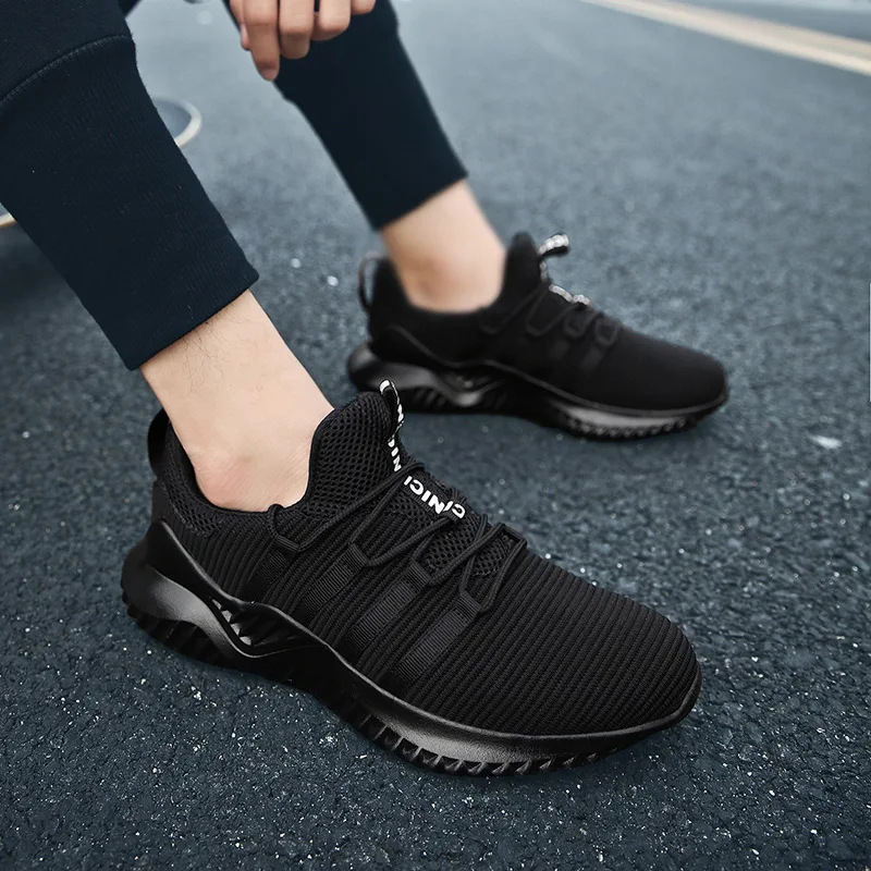 Мужская обувь повседневная на плоской подошве весенне-осенняя дышащая с сеткой