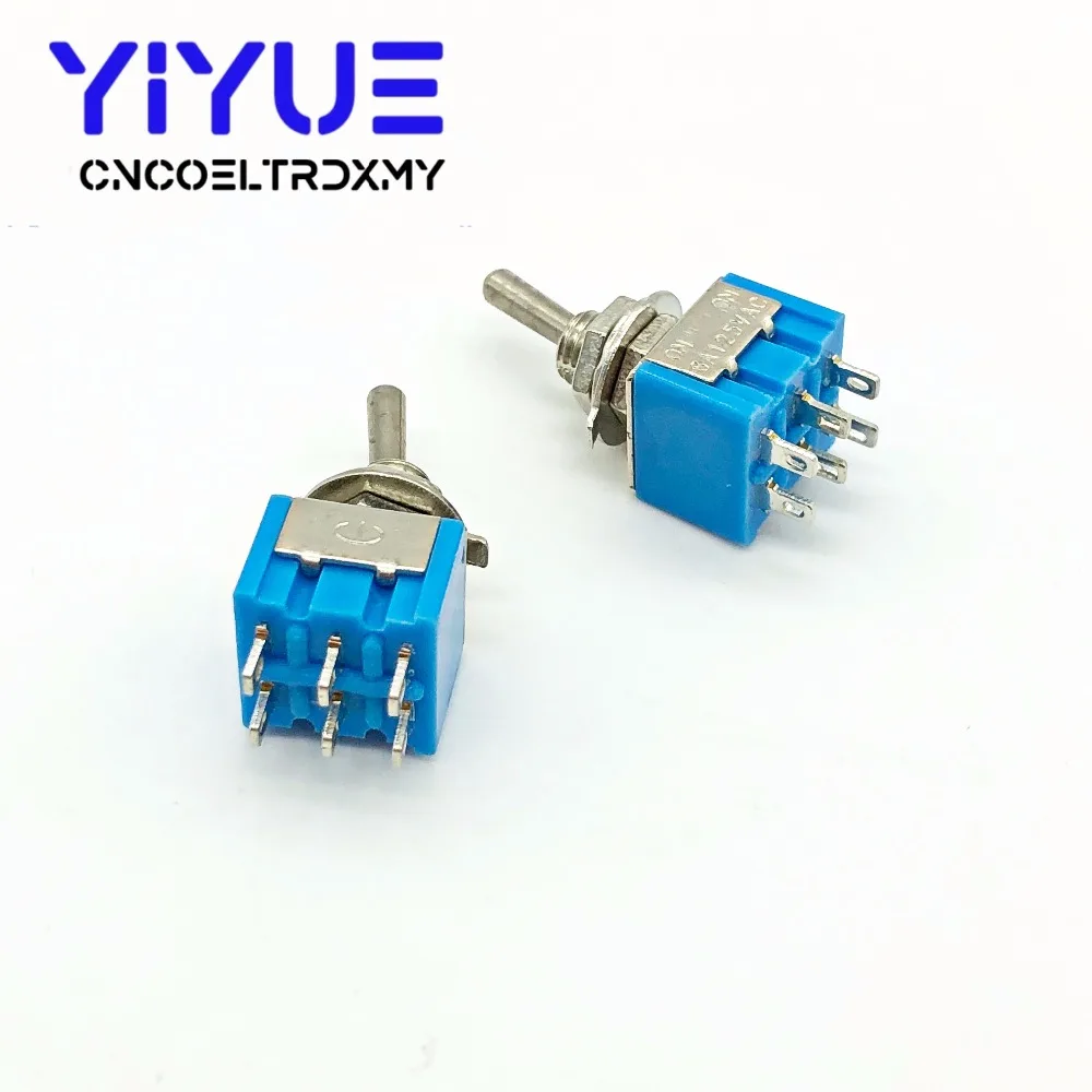 5pcs MTS-202 DPDT Switch 6A 125V AC 6-Pin ON-ON Mini Toggle Switches For Switching Lights Motors | Обустройство дома