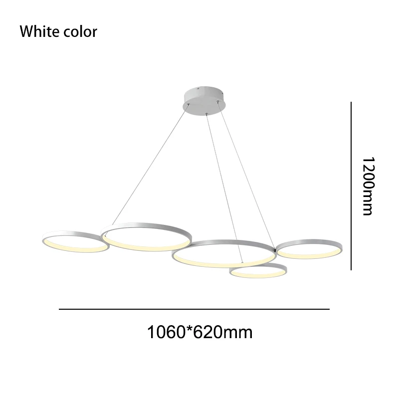 White1060x620mm NEO Gleam белый/черный современный светодиодный подвесной светильник для столовой, кухни, гостиной, подвесная Подвеска лампы - Цвет корпуса: White1060x620mm