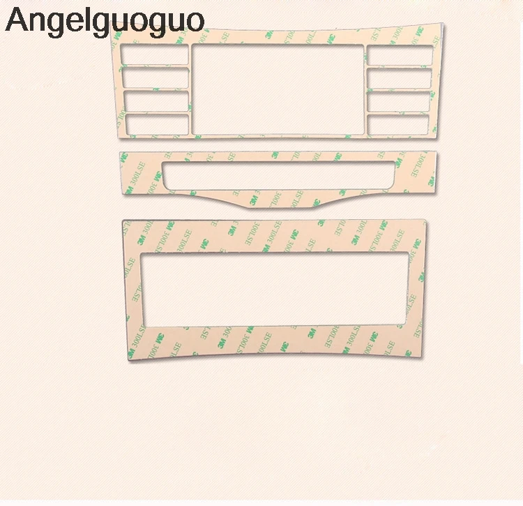 Angelguoguo Car styling For Mercedes Benz E Class W212 2009-2015 Center console CD air conditioning control panel frame sticker |