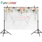 Фон Funnytree для свадебной фотосъемки с изображением белых мраморных цветов