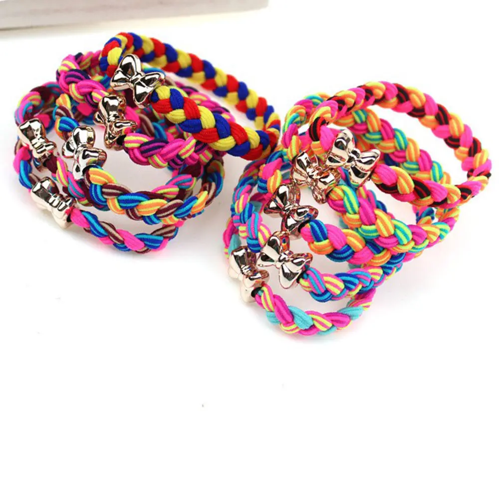 10 шт./лот Женская ультраэластичная повязка на голову плетеная резинка для волос