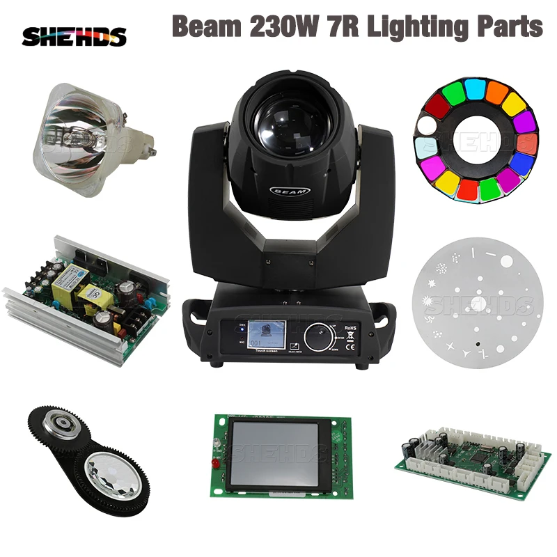 

Beam 230W 7R Lighting Parts Lamp Power Supply Control Board Beenhive Prism Color Gobo Wheel Display