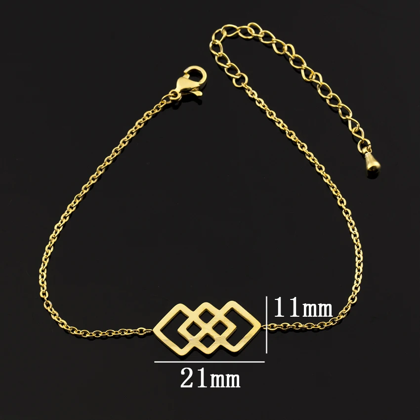 Girlfriend Birthday Gift Ideas Geometric Link Chain Stainless Steel Bracelet Charms Couple Bracelets For Women Men Jewelry | Украшения и