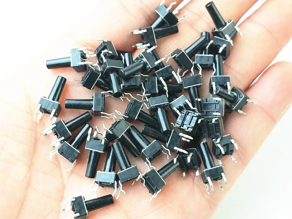 50 шт./лот 6x6x12 мм 4PIN G95 Тактильные Такт кнопочный Микровыключатель прямая Self-переключатель DIP Топ Медь Россия