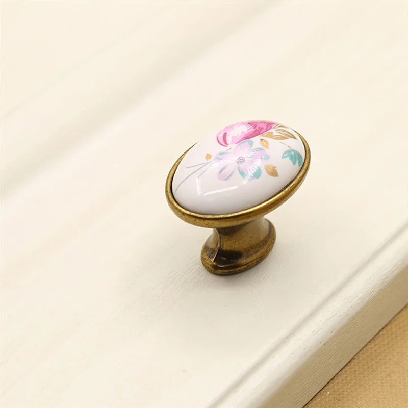 1 шт. ручка шкафа двери декоративные керамические ручки и тяги овальная форма