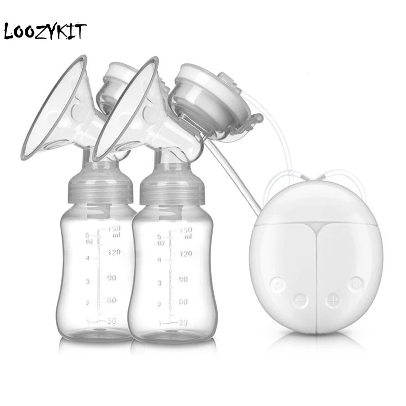 Loozykit горячая Распродажа двойной Электрический молокоотсос с молочной бутылкой