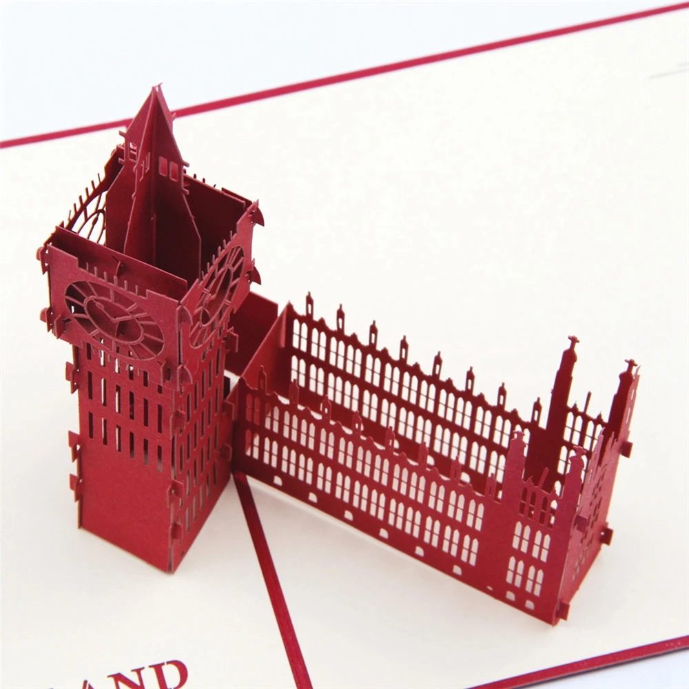 Big Ben 3D всплывающие поздравление с днем рождения карты конвертом открытка на