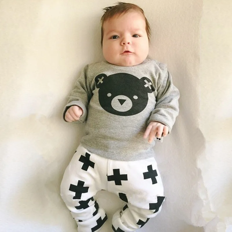 Fashion Baby Boy Clothes Sets Spring Autumn Kids Girls Suit Children Clothing Printed Set Long-Sleeves | Детская одежда и обувь