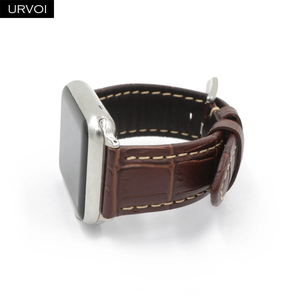 URVOI ремешок для apple watch из мягкой коровьей кожи iwatch croco принт Прочный классический