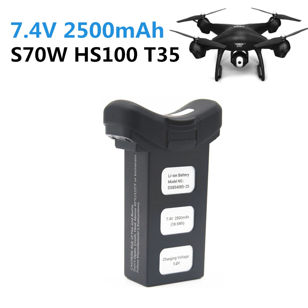 Интеллектуальный литий-полимерный аккумулятор HS100 S70 T35 S70W 7,4 в 2500 мАч для квадрокоптера Holy Stone HS100 SJ/RC SJRC S70W Dorne