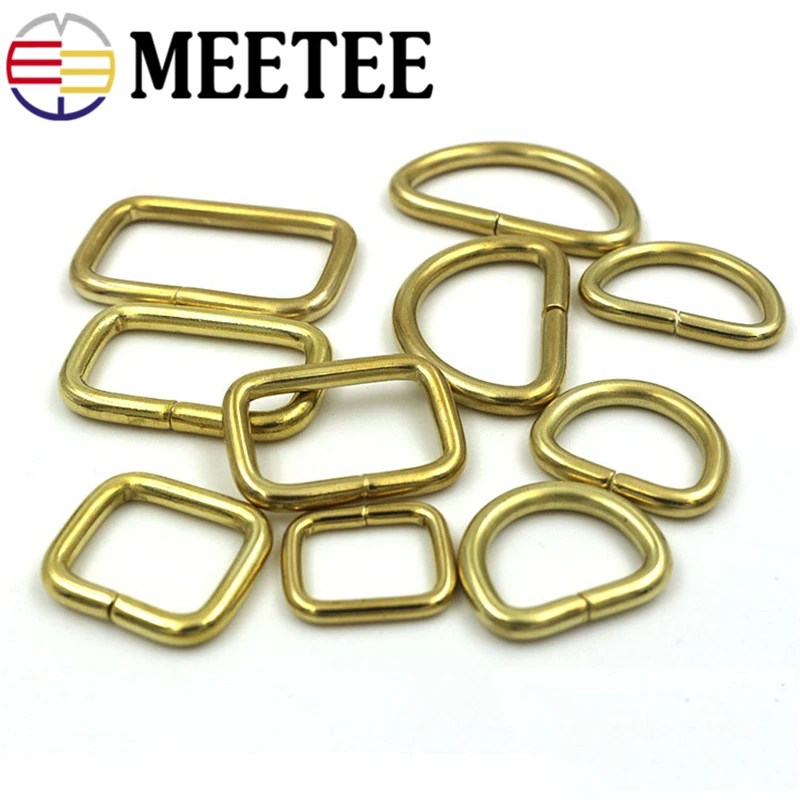 Металлические прямоугольные D образные кольца Meetee из чистой меди регулируемые