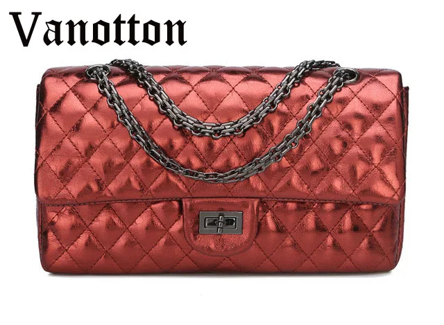 2017 Известный Бренд Genuin Кожаная Сумка Женщина Классический Lingge Цепи Женская