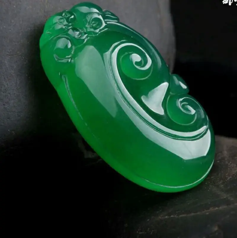 Натуральный агат зеленый халцедон повезло jade pendant|gift necklace|gift giftsgift jewelry |