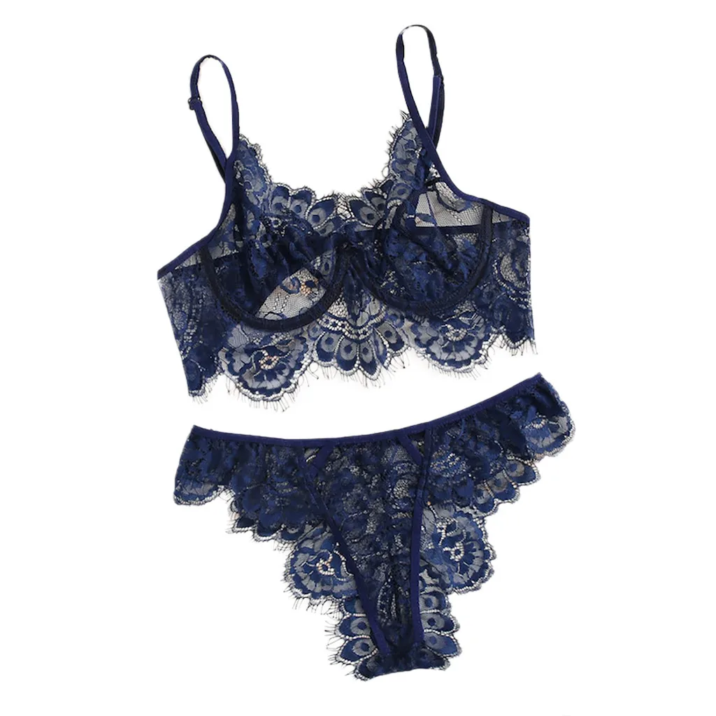 Hot Porno Lace Bra Briefs Seamless Sexy Lingerie Corset Lace Muslin Sleepwear Erotic Clothes Underwear Tops Briefs Sex Shop D3