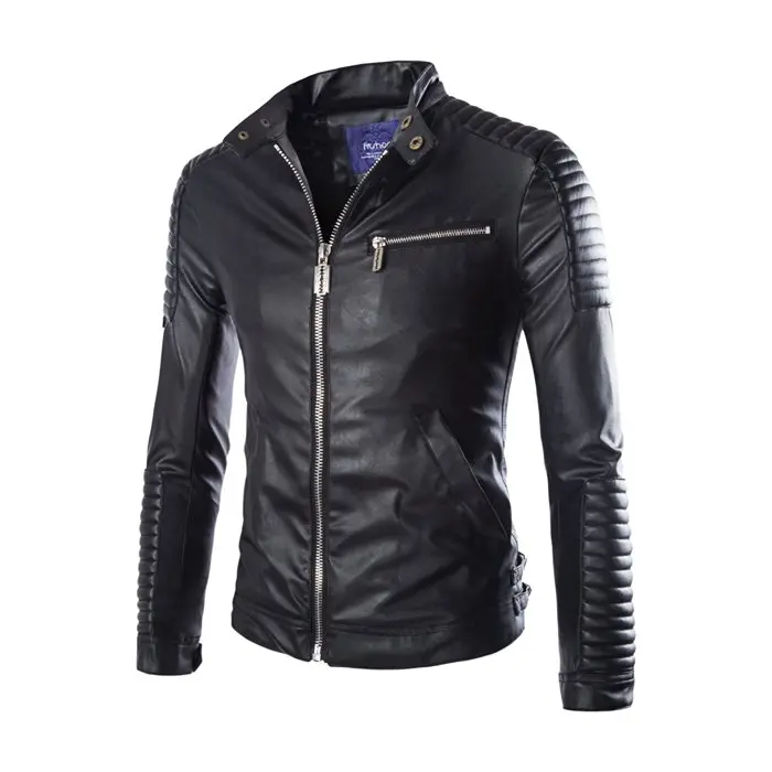 

New Men Dropshipping high-grade Leather Jacket Suede long sleeves Jacket Casual top Coat Fitness Fashion Male Clothing big size
