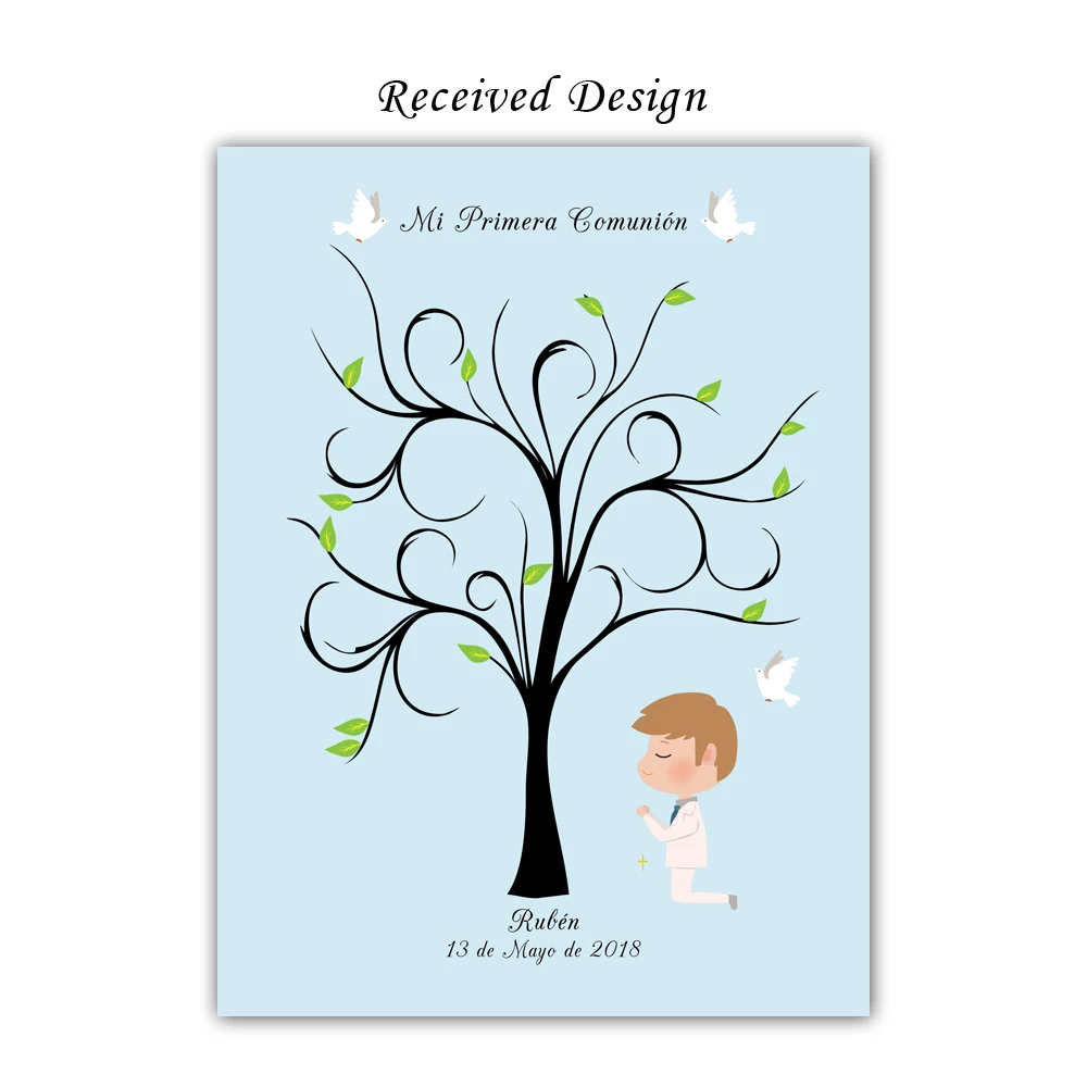 Мальчик молится под деревом для Mi Primera Comunion Baby Shower Дети День рождения бесплатно