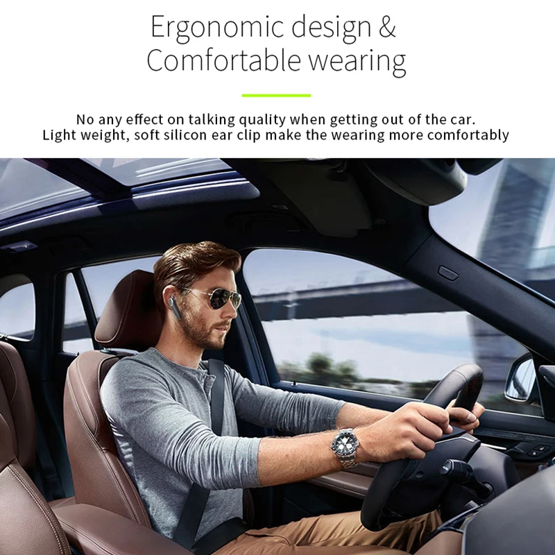 FINEBLUE FT-9 беспроводные Bluetooth наушники для автомобиля Bluetooth гарнитура и портативное автомобильное зарядное устройство с микрофоном для телефона