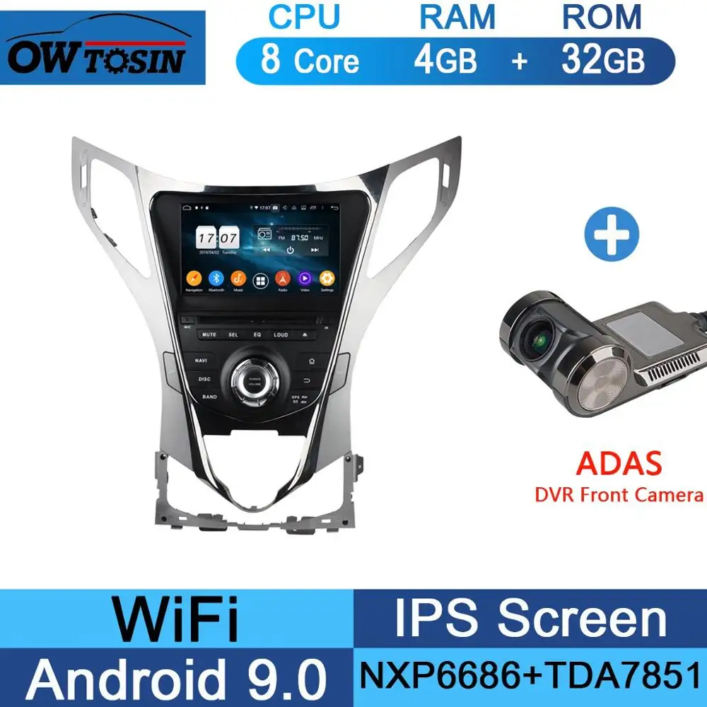32G Adas Camera " ips 1920*1080 8 ядерный 4G+ 64G rom Android 9,0 автомобильный dvd-плеер для hyundai AZERA Grandeur HG I55 2011 2012 DSP радио gps Parrot BT - Цвет: 32G Adas Camera