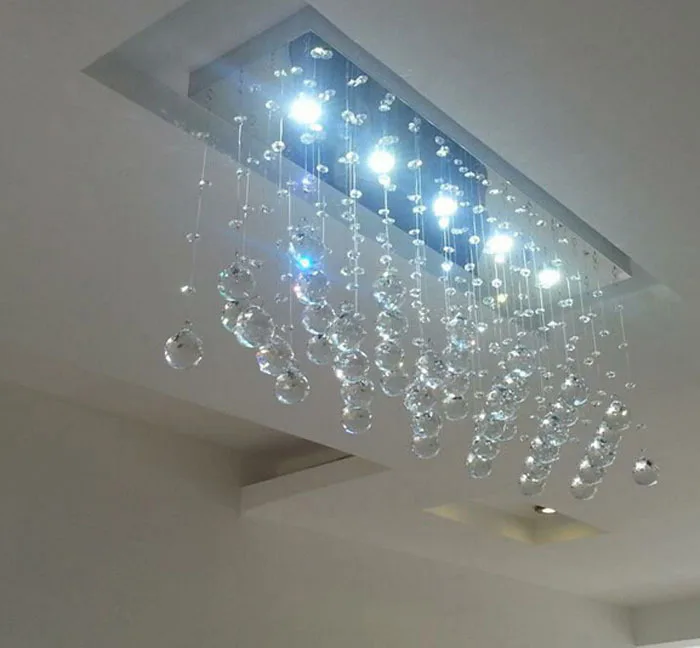 Modern LED Crystal Lamp Restaurant Bedroom Light K9 Ball Rectangular Entrance Hallway Ceiling Lights | Лампы и освещение