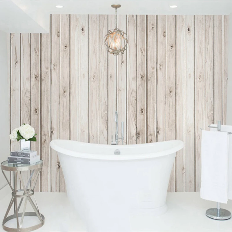 Современная Настенная 3d наклейка в ванную комнату на заказ фотообои с деревянной