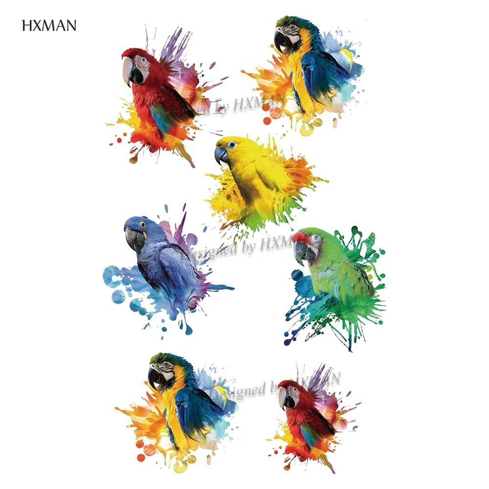Временная тату наклейка HXMAN Parrot для мужчин и женщин модный боди арт детей ручная