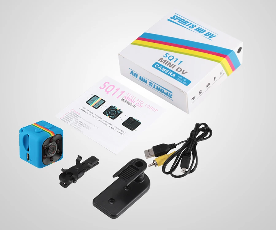 Blue SQ11 Wsdcam SQ11 HD мини камера IP маленькая камера 1080P датчик ночного видения Видеокамера микро видео камера DVR DV регистратор движения видеокамера - Цвет: Blue SQ11