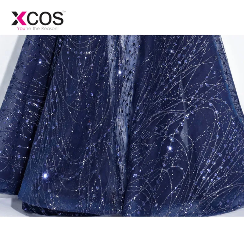 XCOS Vestidos Graduacion 2018 темно-синее платье для выпускного вечера Длинные платья