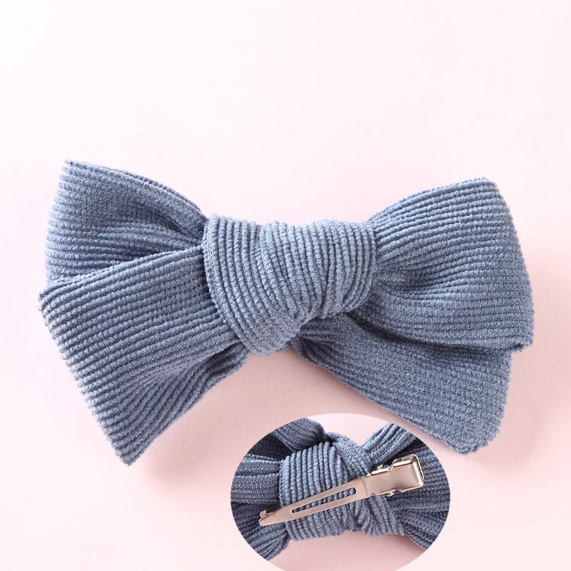 Steel blue with clip Повязки на голову или заколки для волос, аксессуар для волос из ткани для девочек - Цвет: Steel blue with clip